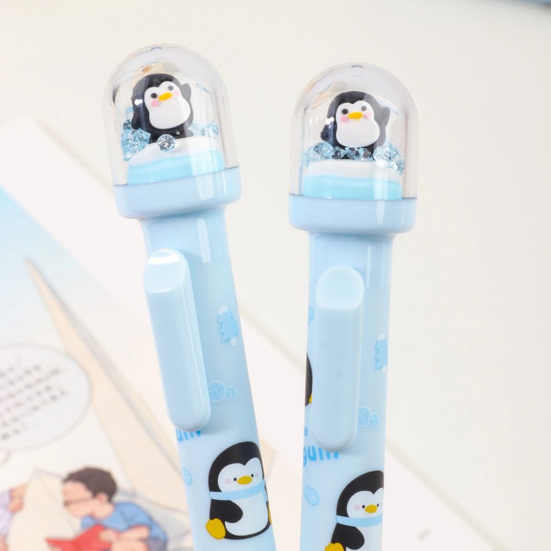 Two Blue Penguin Pens Placed on a Light Background - Tinyminymo