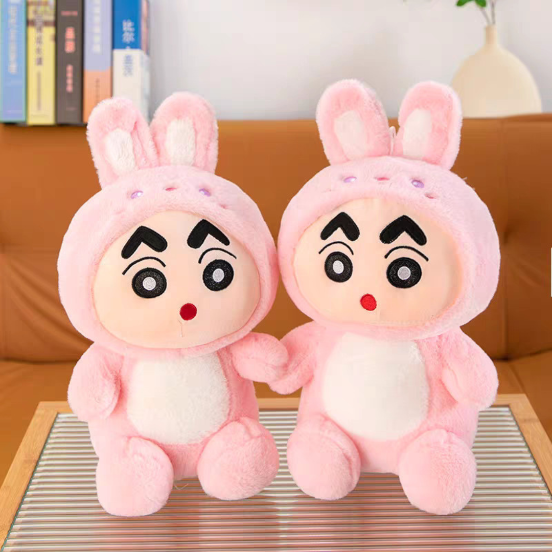 Cute Shin-chan Soft Toys on a Table in Front of the Couch - Tinyminymo