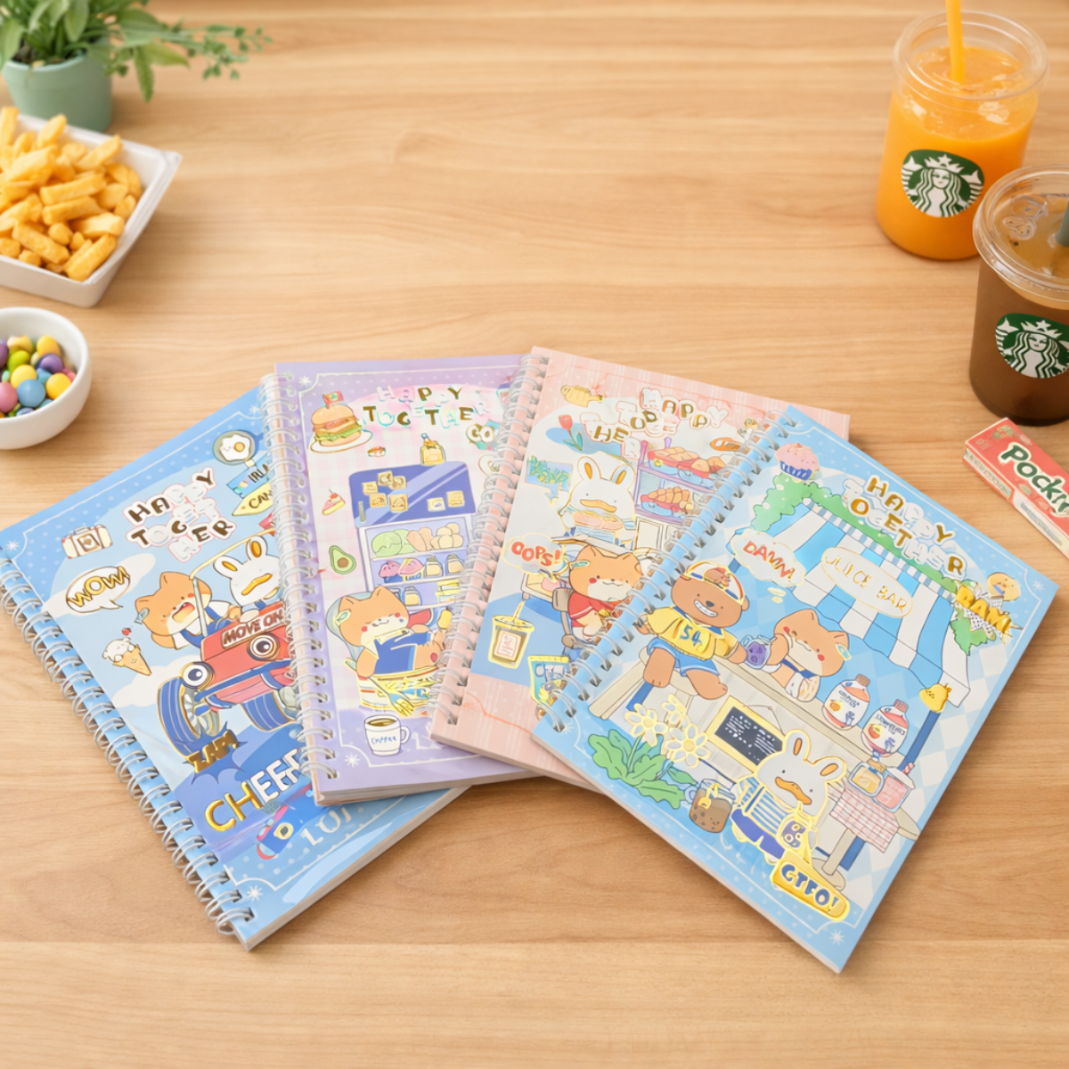 Four Bear Print Spiral Notebooks - Tinyminymo