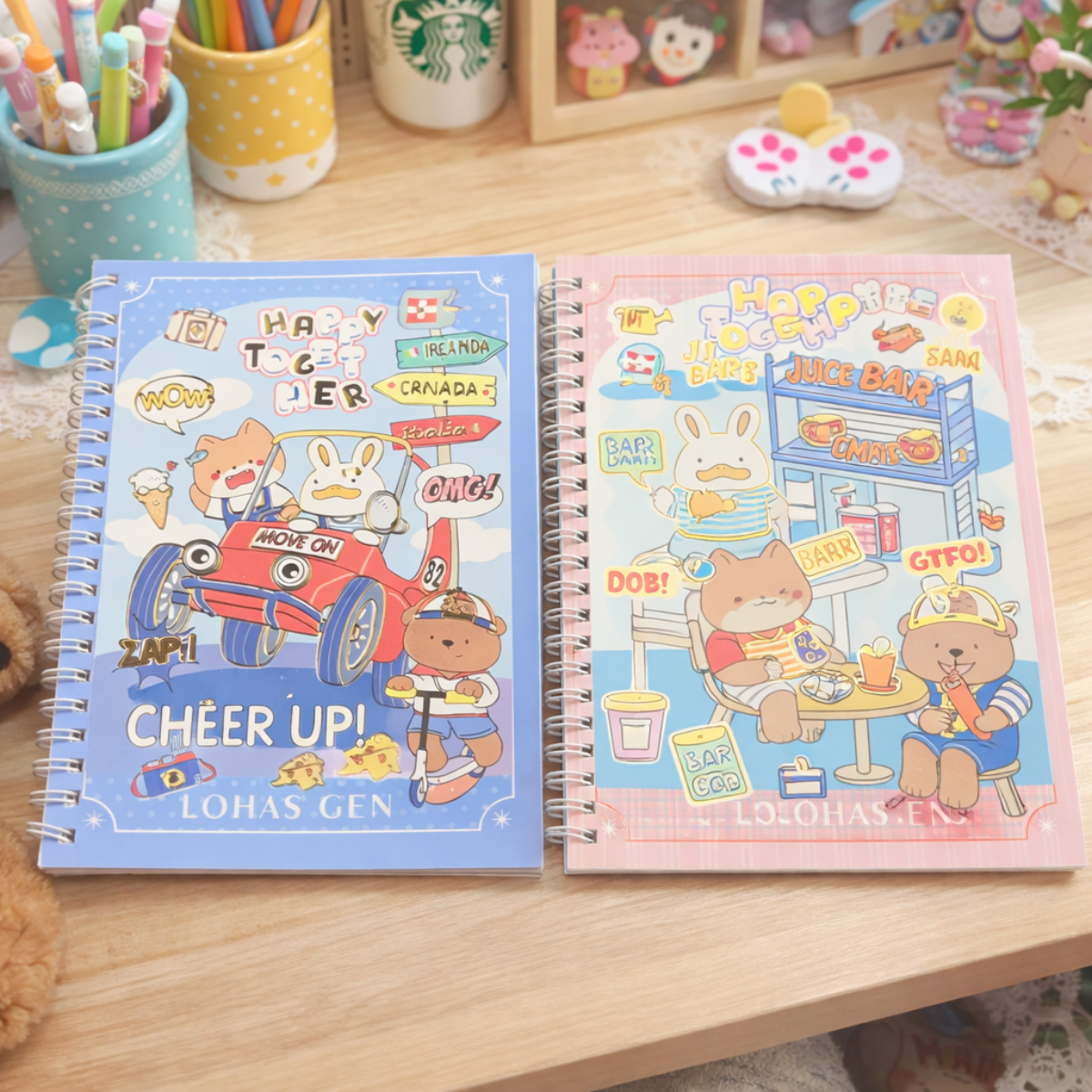 Pink and Blue Spiral Notebook - Tinyminymo