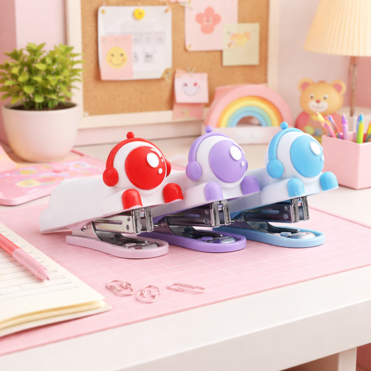 Three Colorful Astronaut Staplers - Tinyminymo