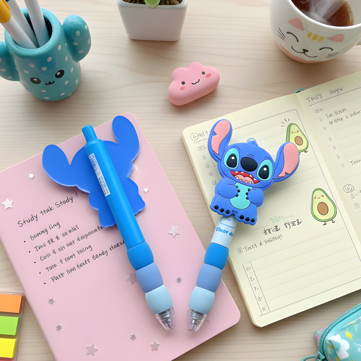Back and Front of Blue Color Stitch Pens - Tinyminymo