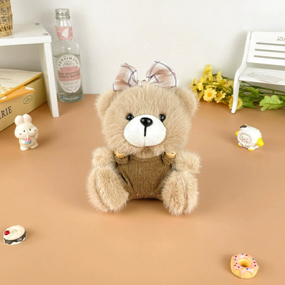 Brown Color Teddy Bear Fluffy Keychain - Tinyminymo