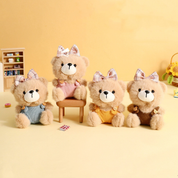 Four Fluffy Teddy Bear Keychains - Tinyminymo 