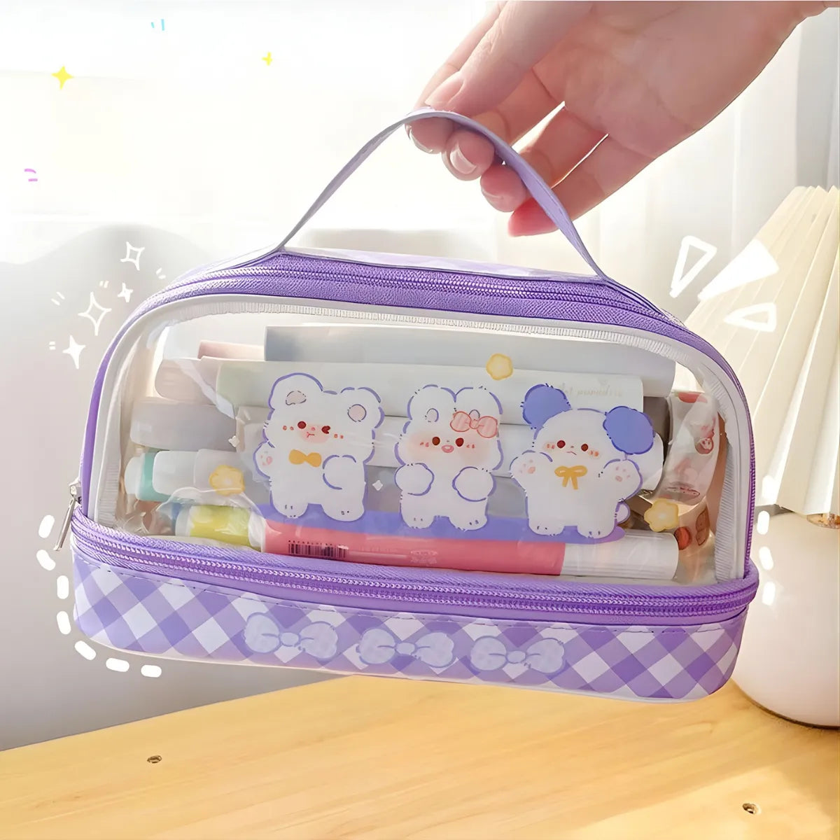 Purple Color Cute Travel Pouch - Tinyminymo