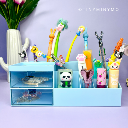 DIY Kawaii Desk Organiser with Stickers - Tinyminymo