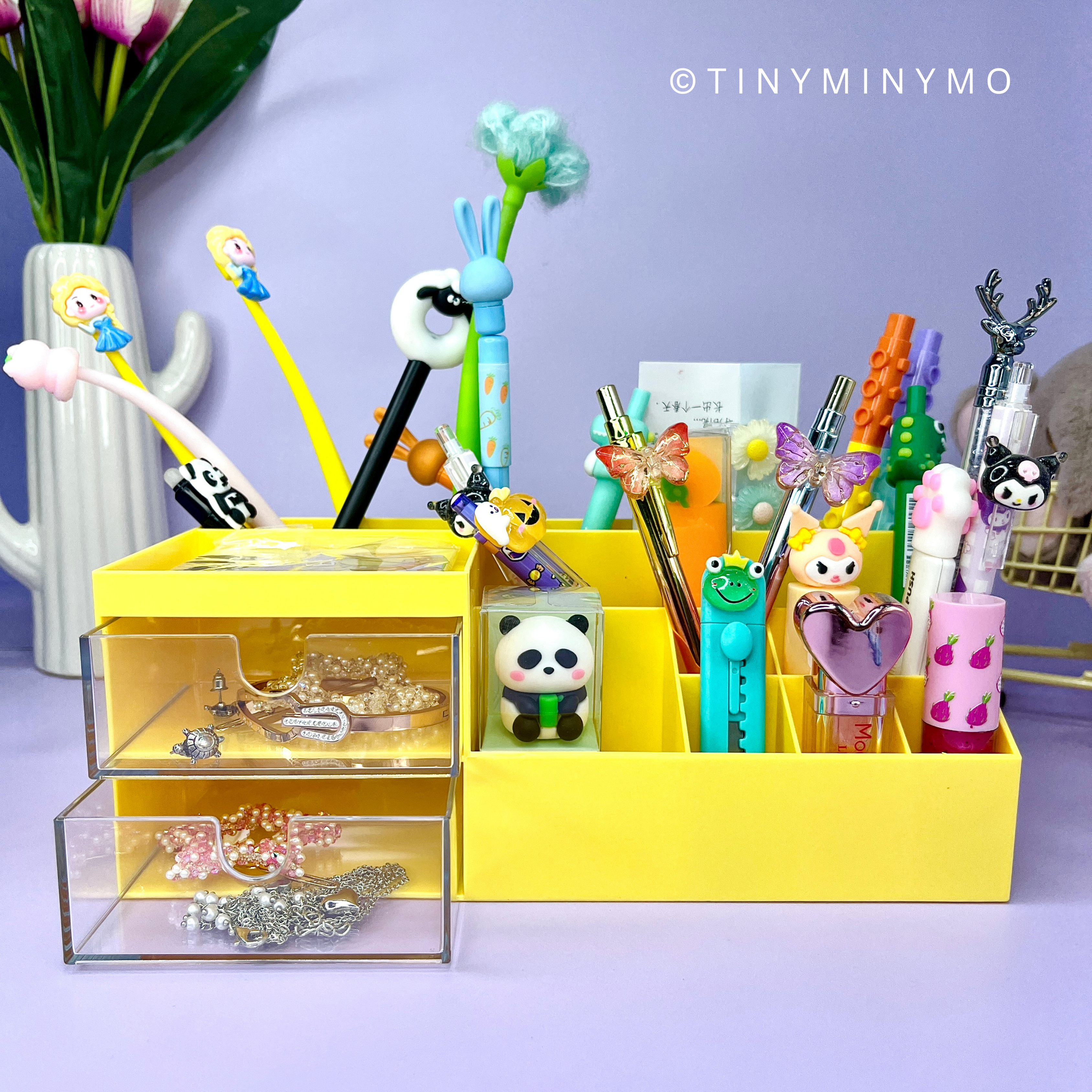 DIY Kawaii Desk Organiser with Stickers - Tinyminymo