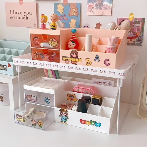 DIY Kawaii Desk Organiser with Stickers - Tinyminymo