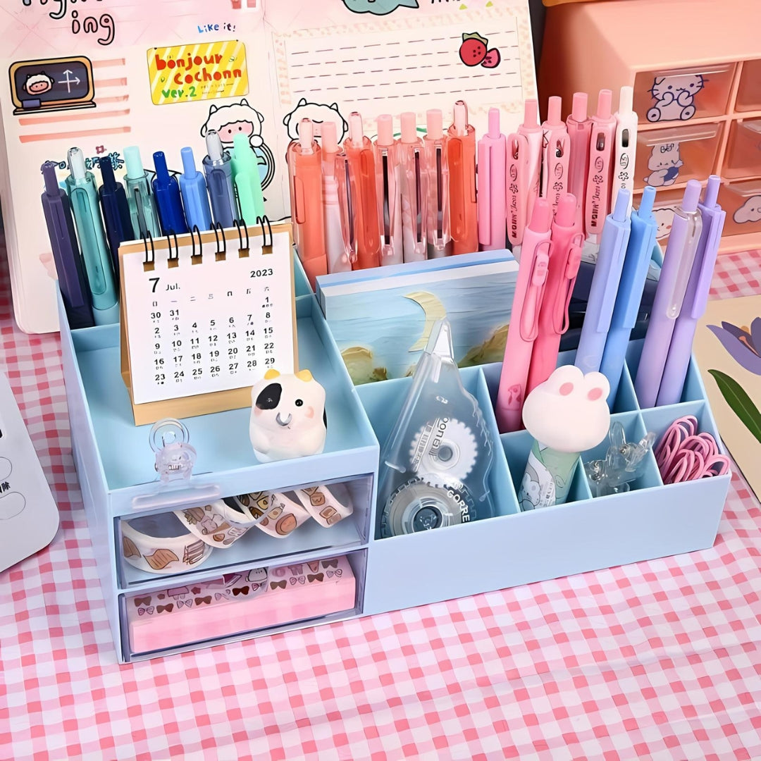DIY Kawaii Desk Organiser with Stickers - Tinyminymo