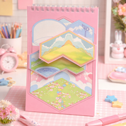 Pink Notebook with 3D Landscape Design - Tinyminymo