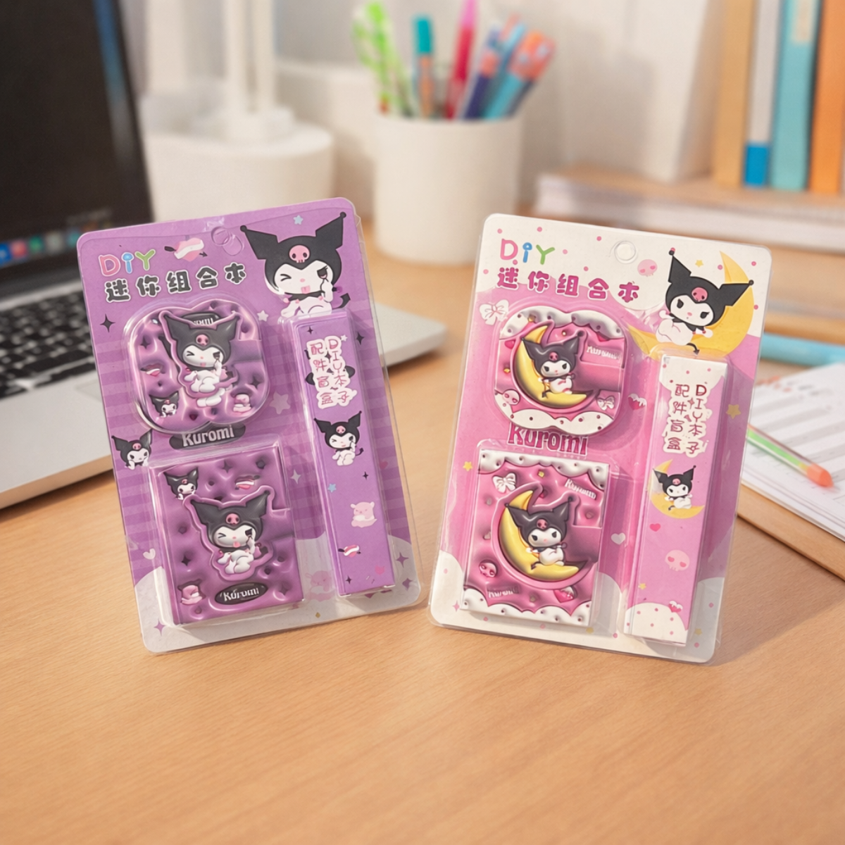 Two Kuromi Pocket Diary Keychain - Tinyminymo