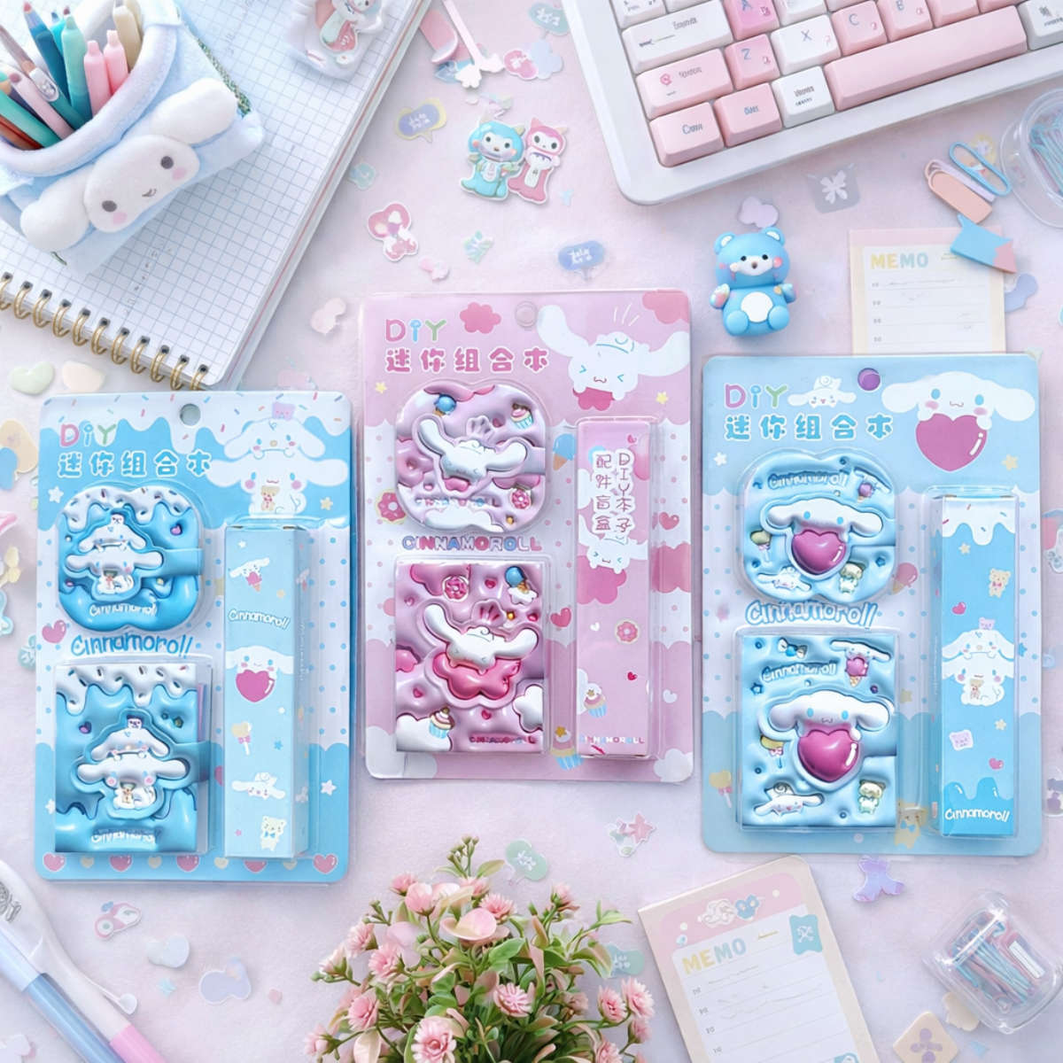 Three Cinnamoroll Pocket Diary Keychain - Tinyminymo