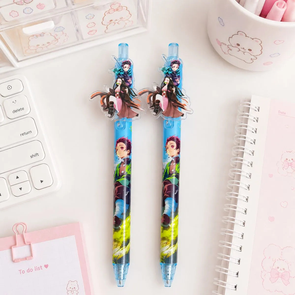 Two Pens in Tanjiro with Nezuko Design - Tinyminymo