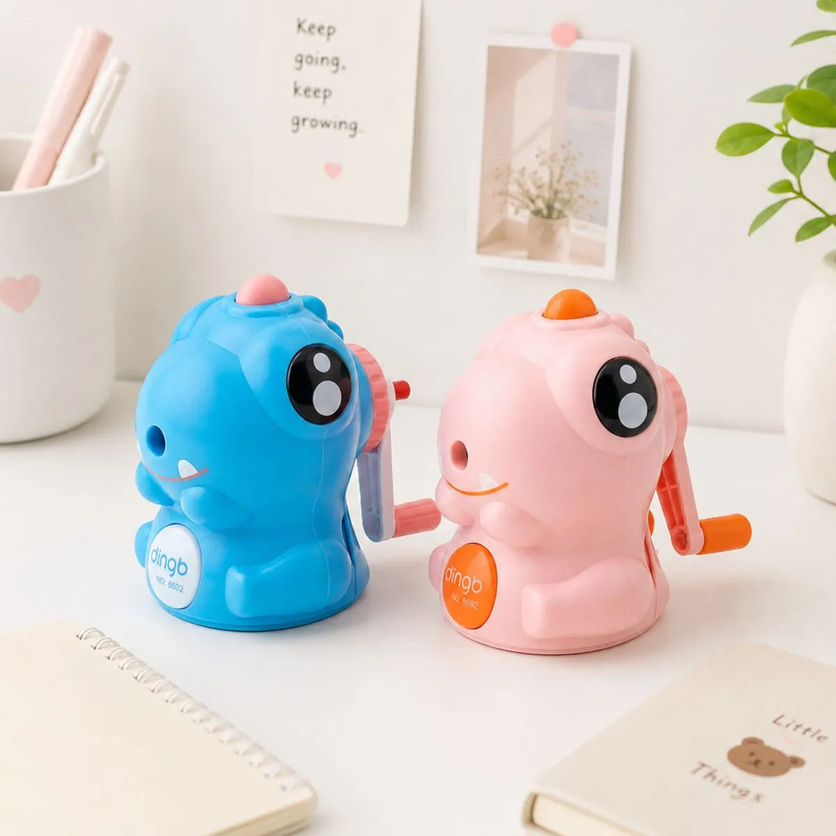 Blue and Pink Dino Mechanical Sharpeners - Tinyminymo