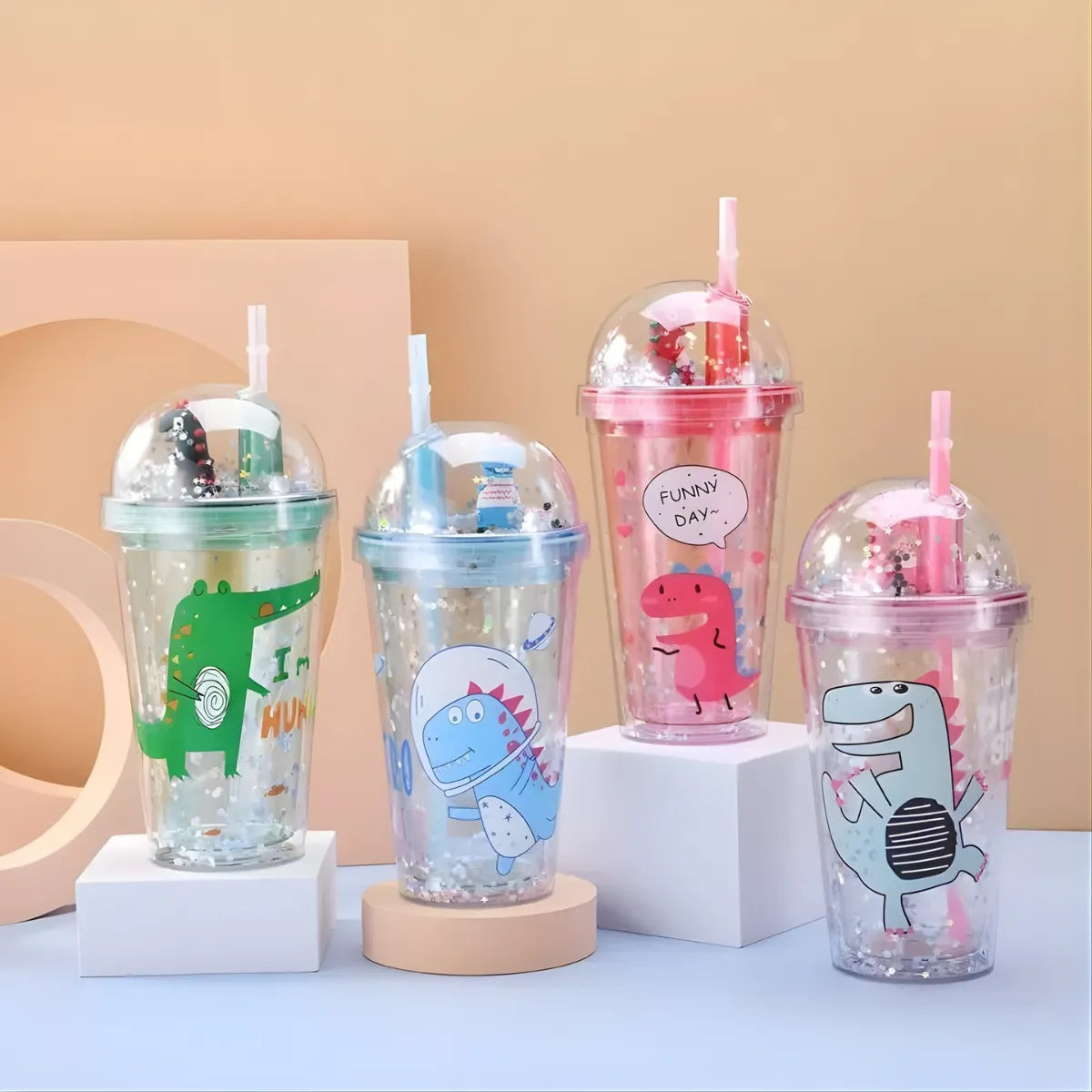 All Designs of Dinosaur Confetti Sippers - Tinyminymo