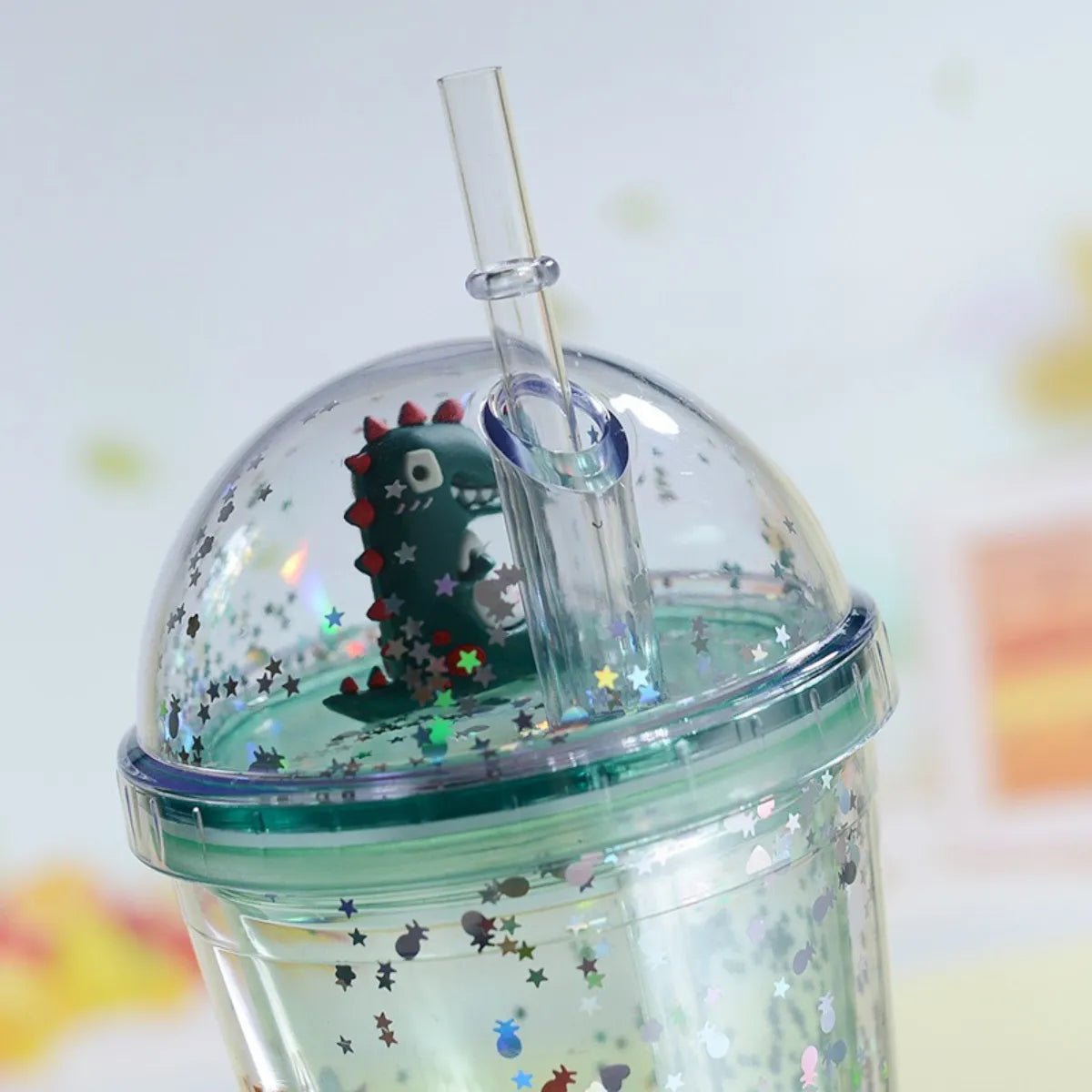 Dinosaur Sipper with Transparent Straw - Tinyminymo