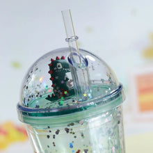 Load image into Gallery viewer, Dinosaur Sipper with Transparent Straw - Tinyminymo

