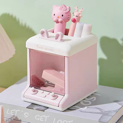 Pink Desk Organizer with Compartments for Stationery Items - Tinyminymo