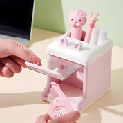 Pink Desk Organizer with Opening Compartment for Stationery Items - Tinyminymo