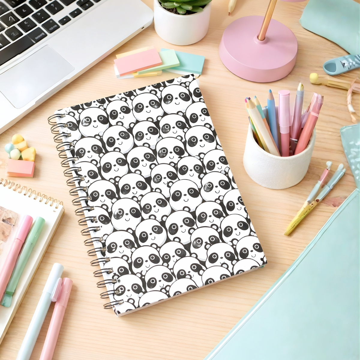 Spiral  Notebook in Panda Design - Tinyminymo
