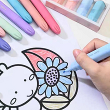 Load image into Gallery viewer, Dopamine Color Highlighter Set with a Partially Colored Flower and a Hand Holding One Highlighter – Tinyminymo
