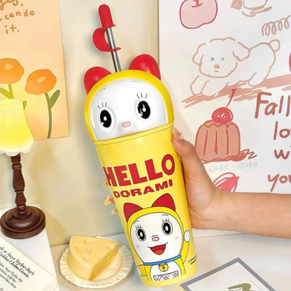 Yellow Color Insulated Sipper with Dorami Character - Tinyminymo