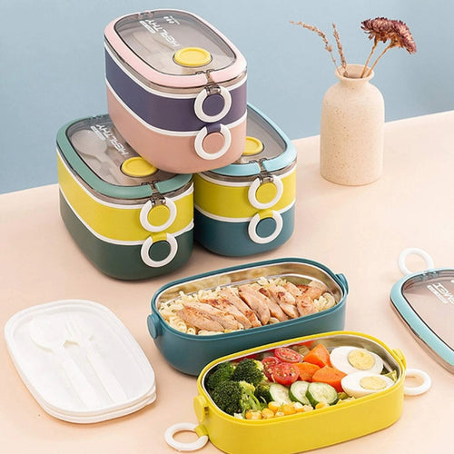 Double Layer SUS Lunch Box - Tinyminymo