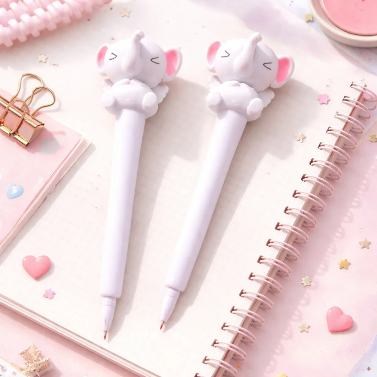 Two Lavender Color Elephant Pens - Tinyminymo