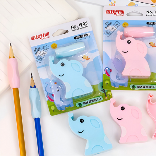 Elephant Sharpener with Grip Set - Tinyminymo