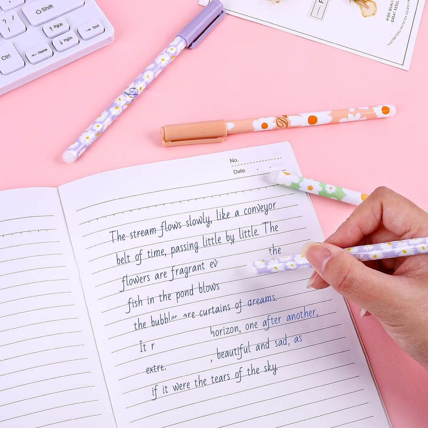 Erasable Flower Gel Pen Set - Tinyminymo
