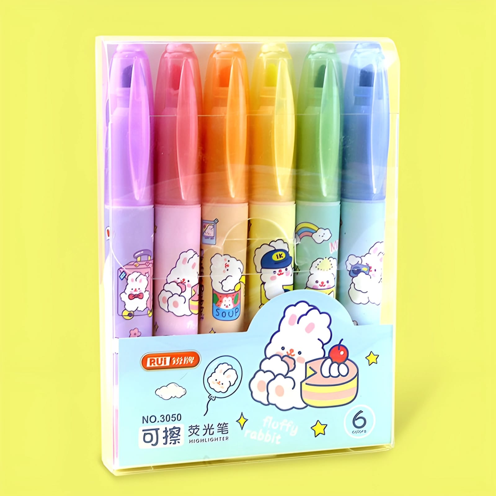 Erasable Kawaii Highlighters - Set of 6 - Tinyminymo