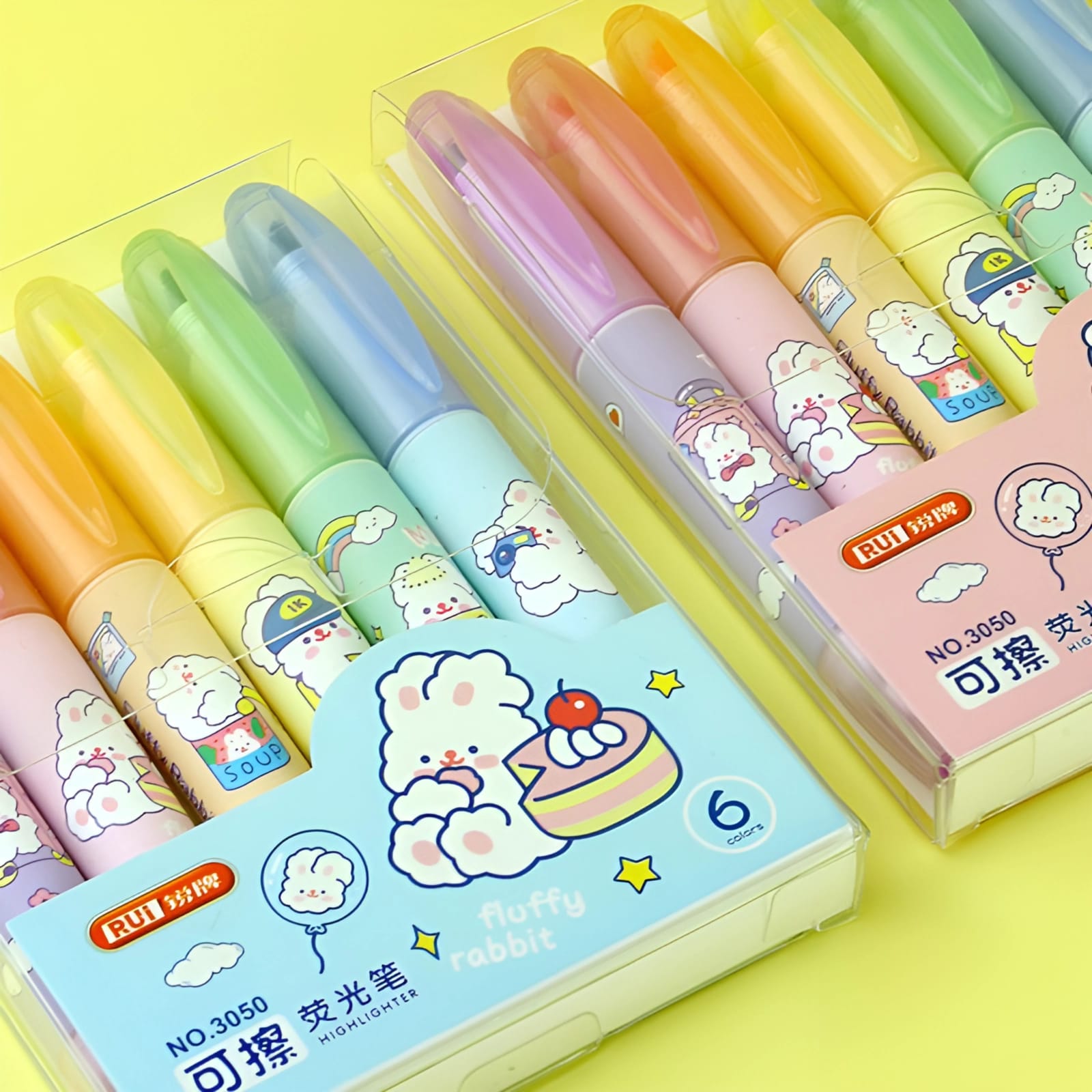 Erasable Kawaii Highlighters - Set of 6 - Tinyminymo