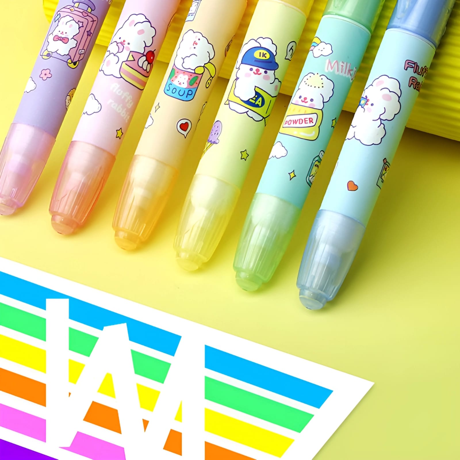 Erasable Kawaii Highlighters - Set of 6 - Tinyminymo