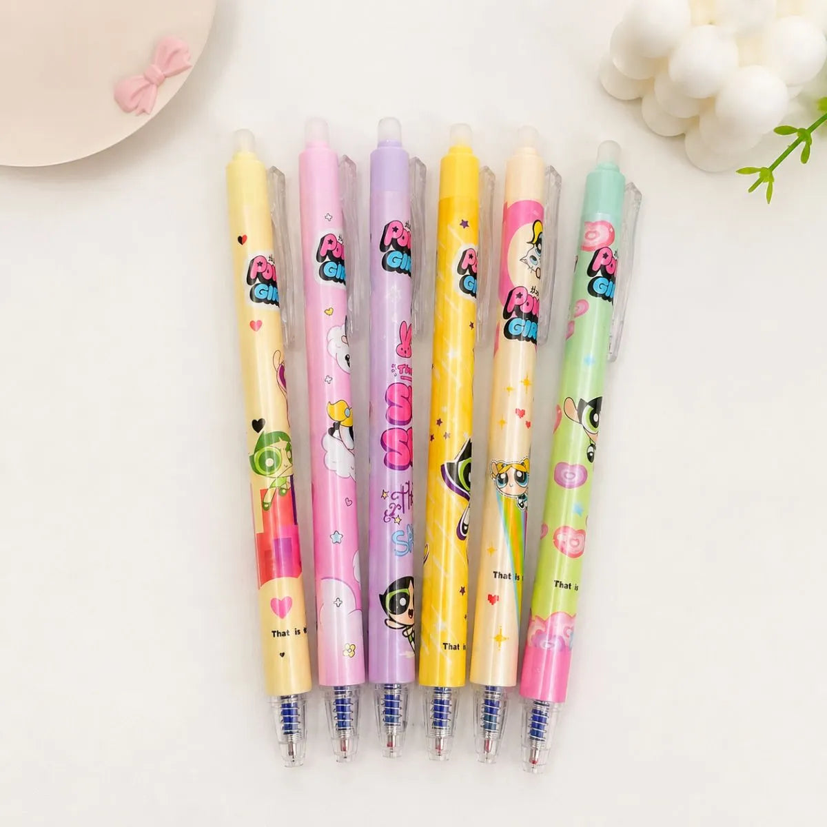 Erasable Powerpuff Gel Pens - Set of 6 - Tinyminymo