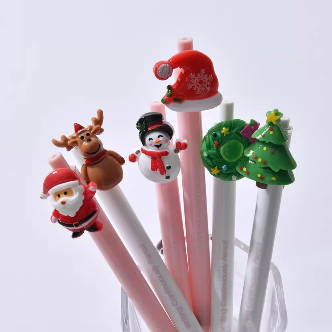 Six pencils with Eternal Pencil in a Clear Cup Holder - Tinyminymo