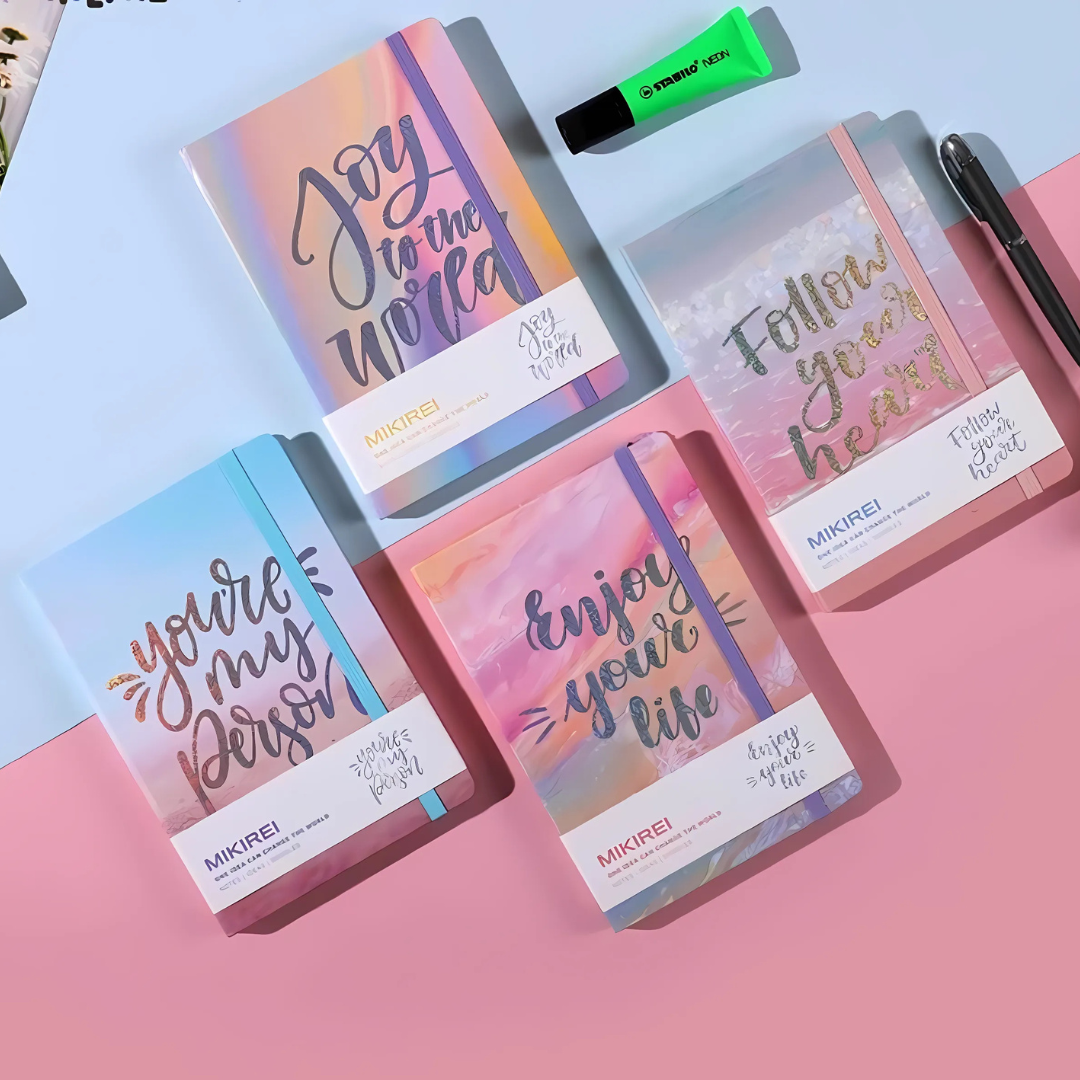 Four Expression Notebooks with Motivational Phrases - Tinyminymo