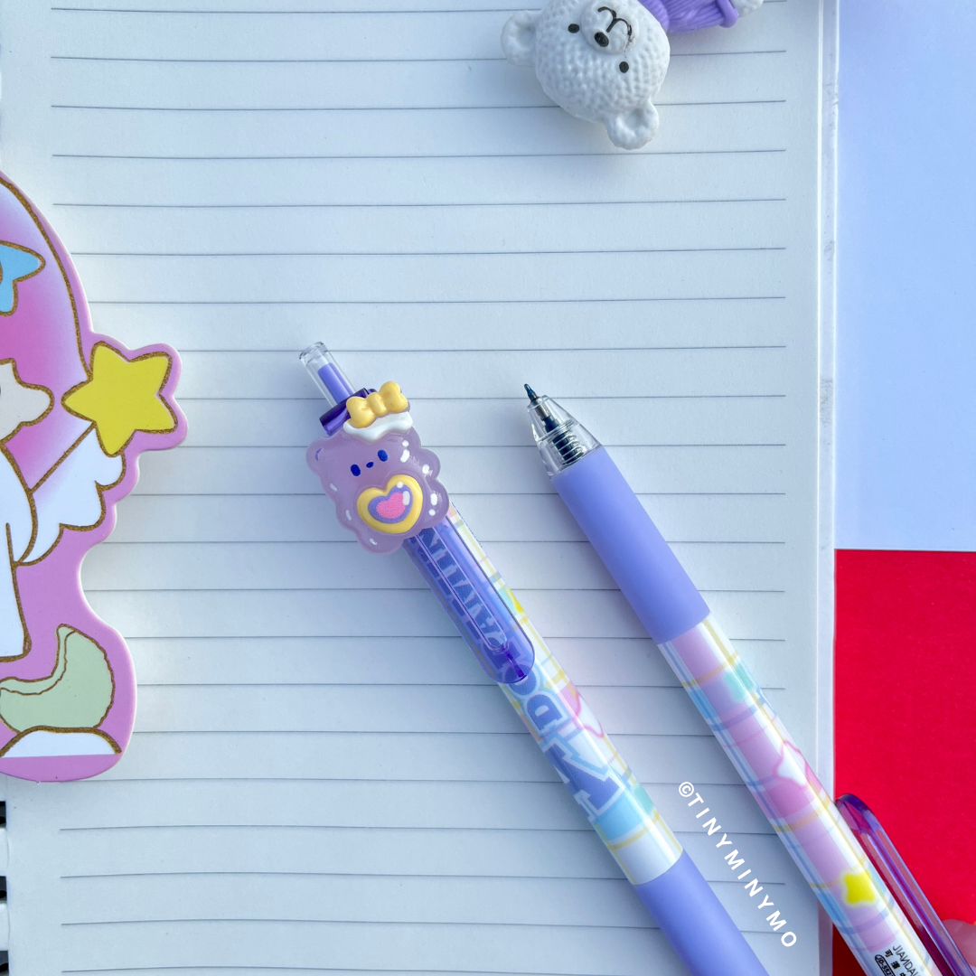 Two Purple Bear Fantasy Gel Pens - Tinyminymo