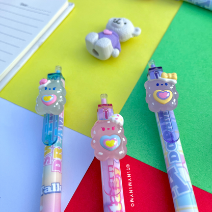 Three Fantasy Bear Gel Pens Closeup - Tinyminymo
