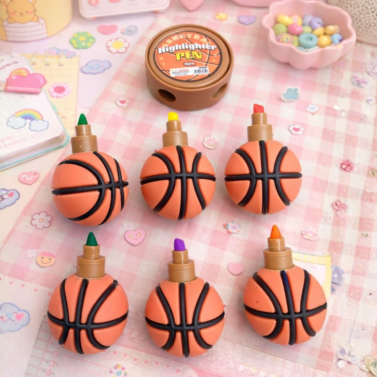 Six Color in Basketball Spinner Highlighter - Tinyminymo