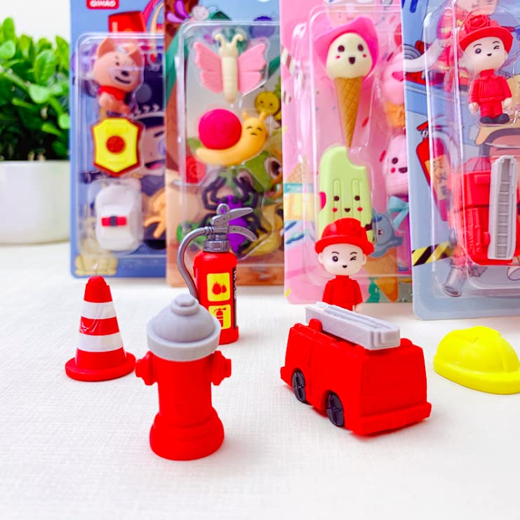 Fire Fighter Eraser Set - Tinyminymo