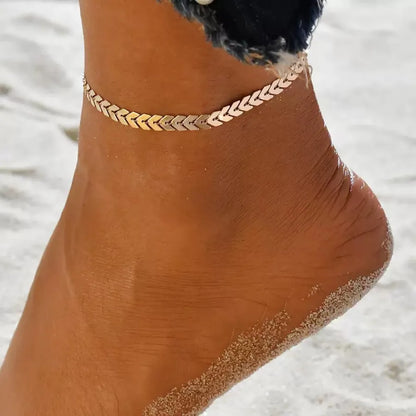 Fishbone Single Layer Anklet - Tinyminymo