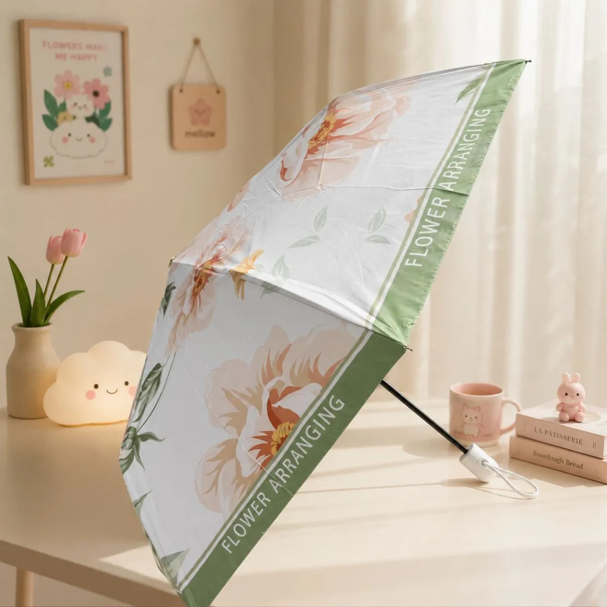 Peach Floral Umbrella - Tinyminymo
