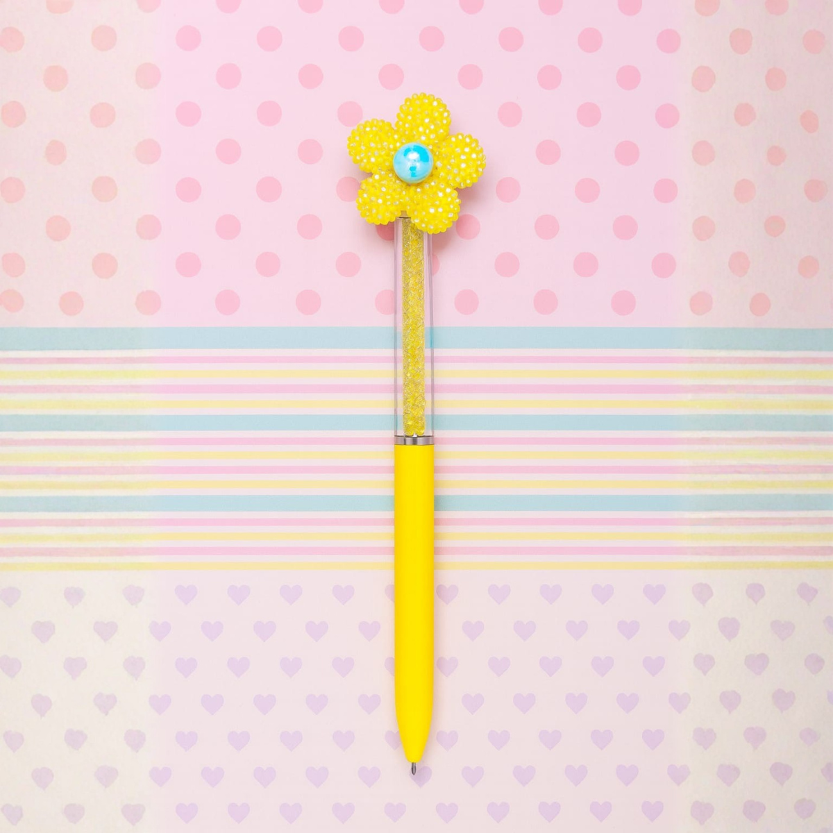 Yellow Color Charm Pen in Flower Design - Tinyminymo