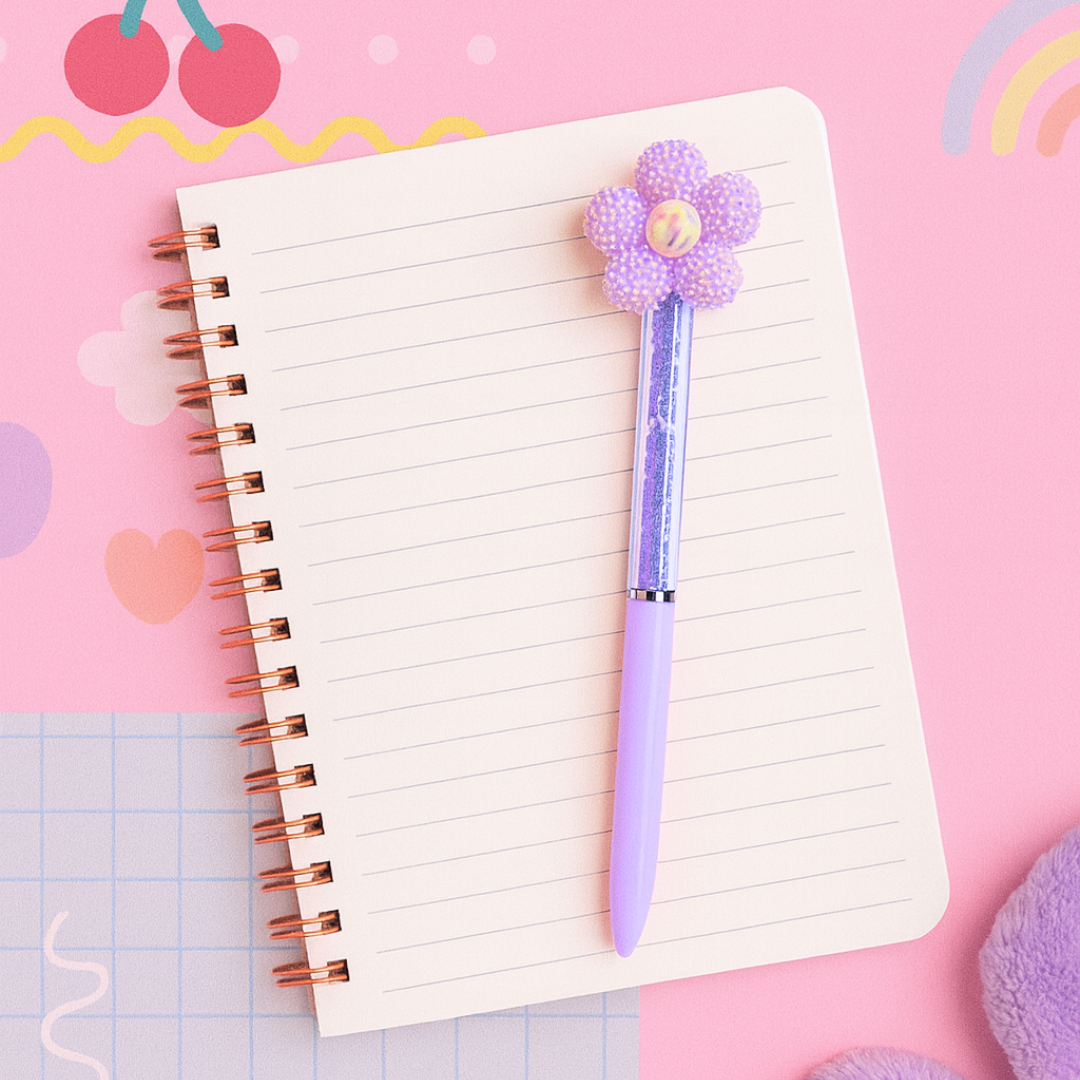 Purple Flower Charm Pen - Tinyminymo