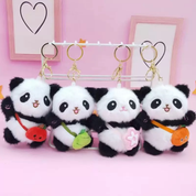 Four Fluffy Panda Charms - Tinyminymo 