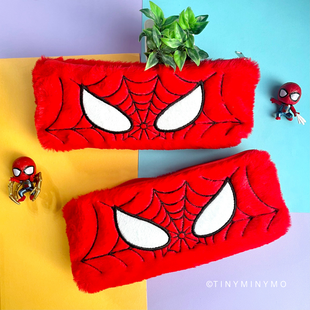 Fluffy Spiderman Zipper Pouch - Tinyminymo