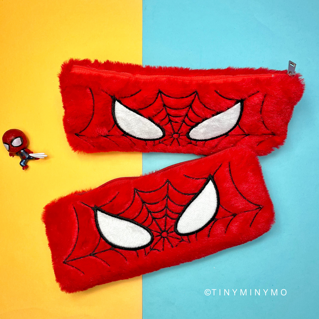 Fluffy Spiderman Zipper Pouch - Tinyminymo