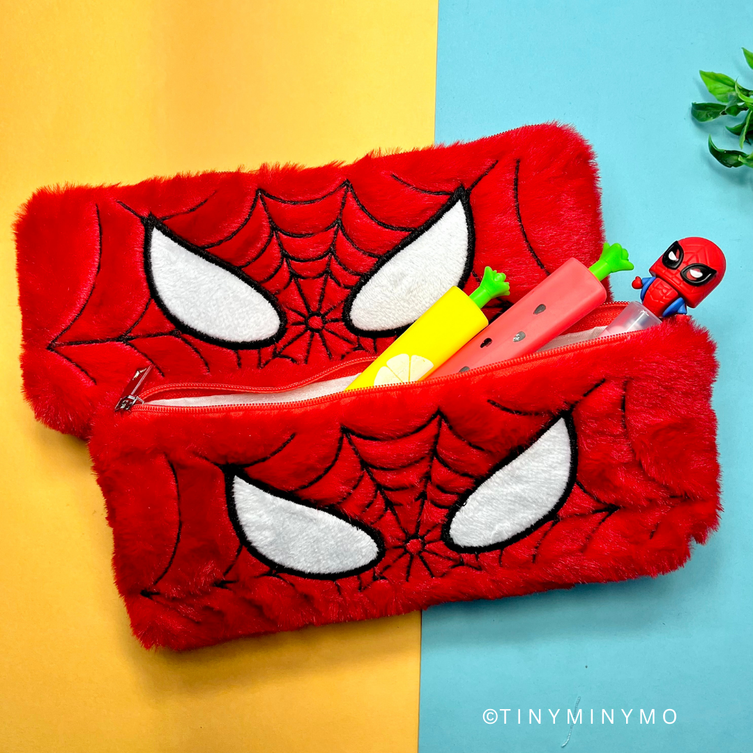 Fluffy Spiderman Zipper Pouch - Tinyminymo