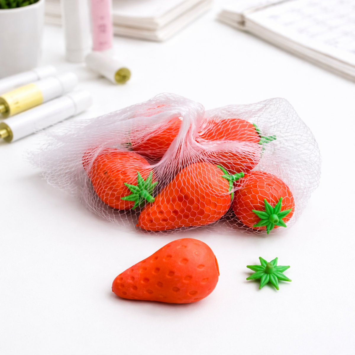 Strawberry Shaped Eraser Sets - Tinyminymo