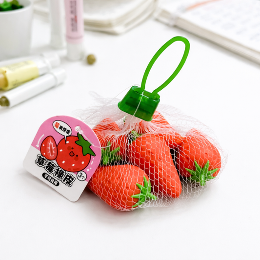 Set of 5 Strawberry Erasers - Tinyminymo